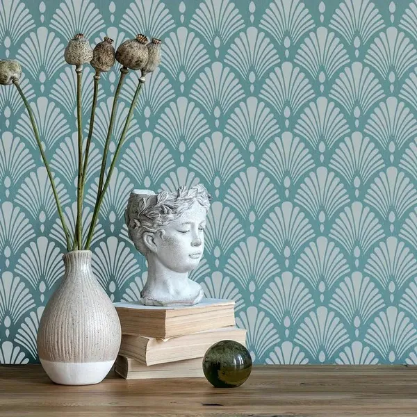 White_Large_Leaf_Pattern_Wall_Stencil_Diy_And_Craft