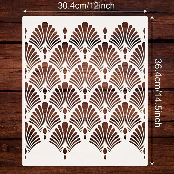 White_Large_Leaf_Pattern_Wall_Stencil_Diy_And_Craft