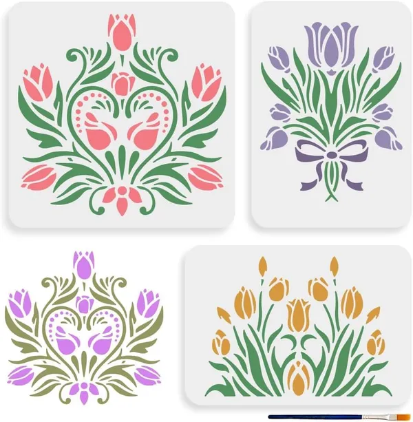 White_Tulip_Stencils_Home_Decor