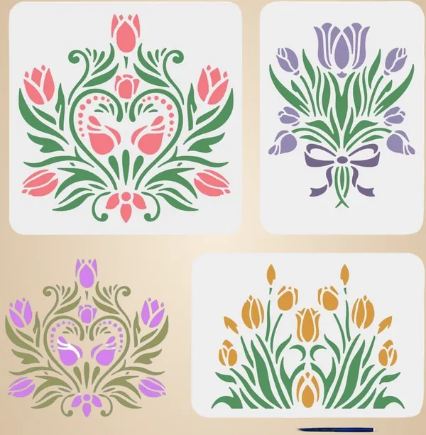 White_Tulip_Stencils_Home_Decor