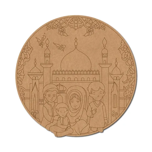 Beige_Muslim_Family_Mosque_Mdf_Rangoli_Base_Pre_Marked_Round_Mdf_General
