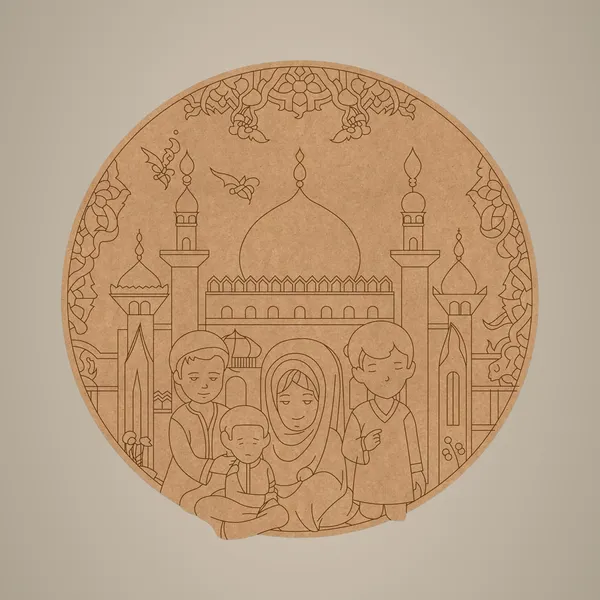 Beige_Muslim_Family_Mosque_Mdf_Rangoli_Base_Pre_Marked_Round_Mdf_General