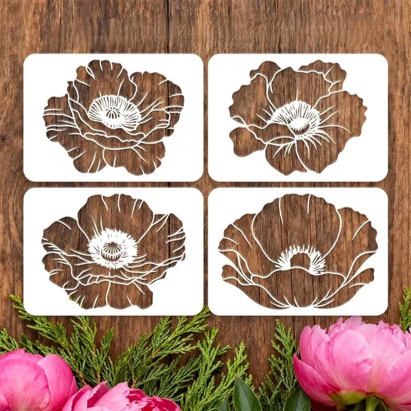 White_Corn_Rose_Flower_Stencils_Diy_And_Craft