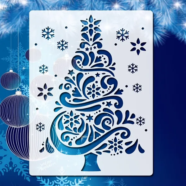 White_Christmas_Tree_Stencil_Diy_And_Craft