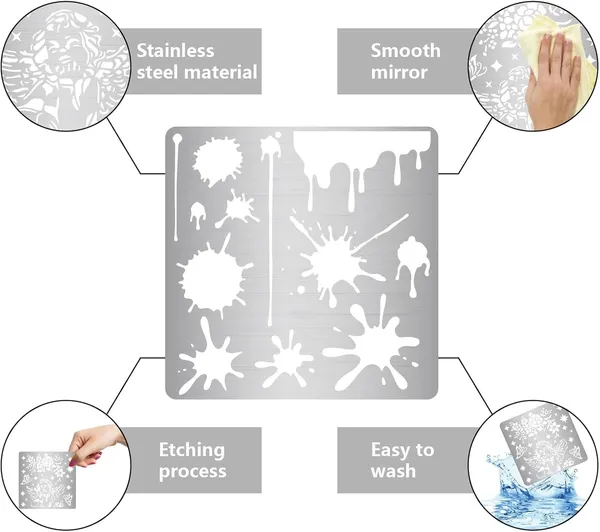 White_Paint_Splatters_Stencils_Stainless_Steel_Square_Graffiti_Stencil_Metal_Template_Diy_And_Craft