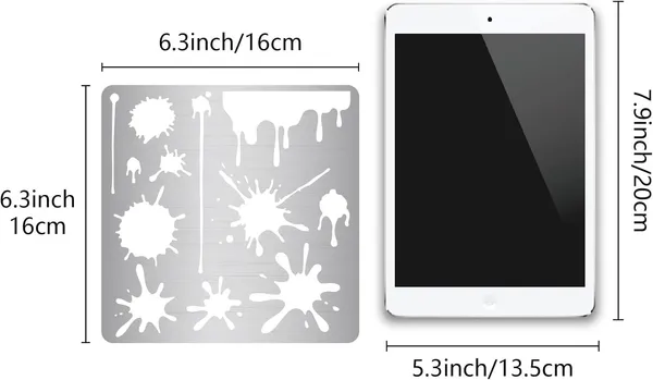 White_Paint_Splatters_Stencils_Stainless_Steel_Square_Graffiti_Stencil_Metal_Template_Diy_And_Craft