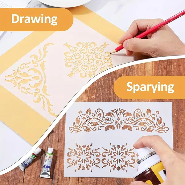 White_Corner_Stencils_Floral_Border_Templates_Diy_And_Craft