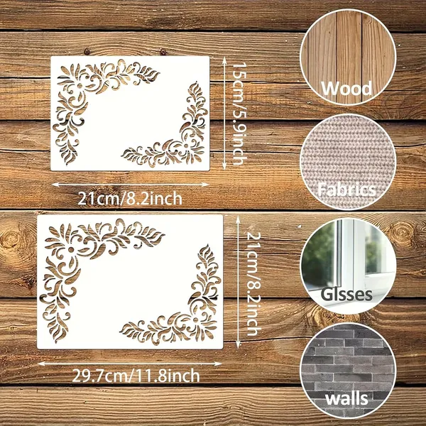 White_Corner_Stencils_Floral_Border_Templates_Diy_And_Craft
