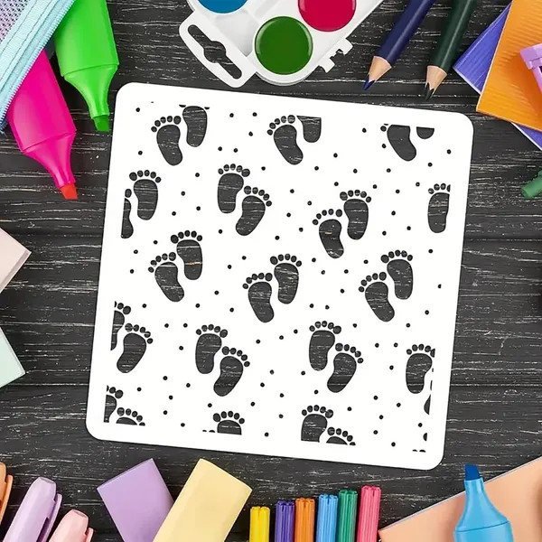 White_Footprint_Stencil_Diy_And_Craft