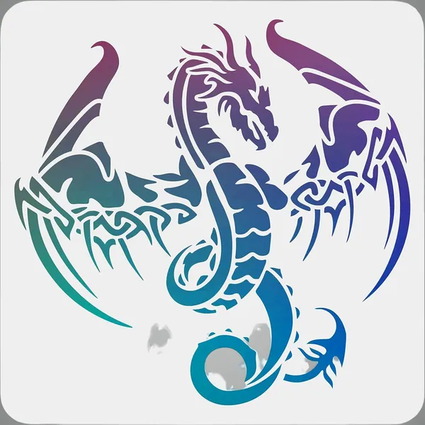White_Dragon_Stencil_Decoration_Template_Plastic_Dragon_Drawing_Painting_Square_Pterosaur_Template_Diy_And_Craft