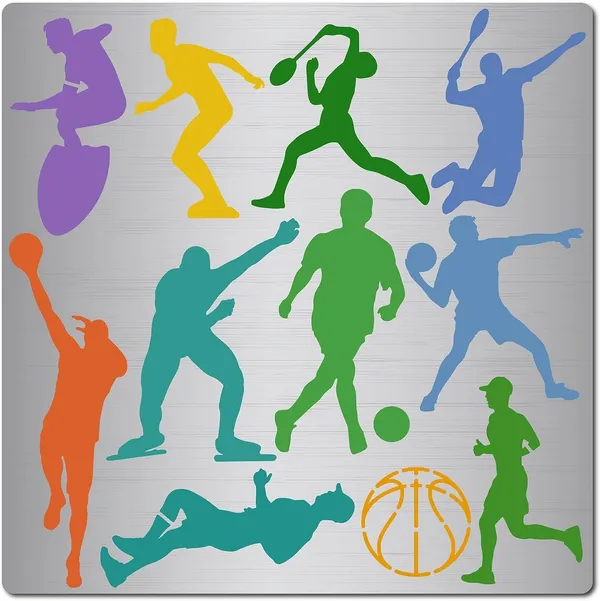 White_Sports_Metal_Stencil_Basketball_Human_Player_Stainless_Steel_Drawing_Template_Home_Decor