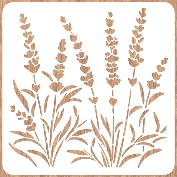 White_Lavender_Wall_Stencil_Reusable_Floral_Painting_Template_Diy_And_Craft