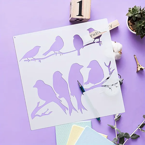 White_Birds_On_Branch_Stencil_Reusable_Painting_Template_Diy_And_Craft