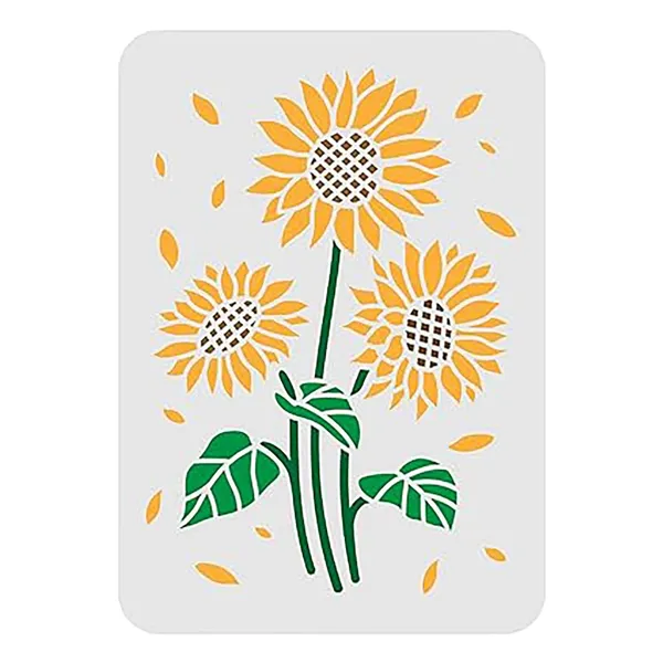 White_Sunflowers_Stencil_Plastic_Flower_Painting_Template_Home_Decor