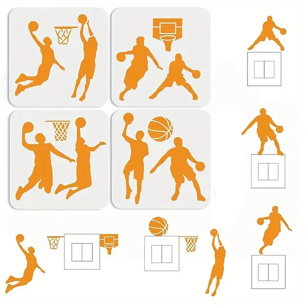 White_Basketball_Stencil_Reusable_Plastic_Templates_Home_Decor