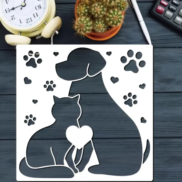 White_Pet_Themed_Stencil_Large_Reusable_Template_Diy_And_Craft