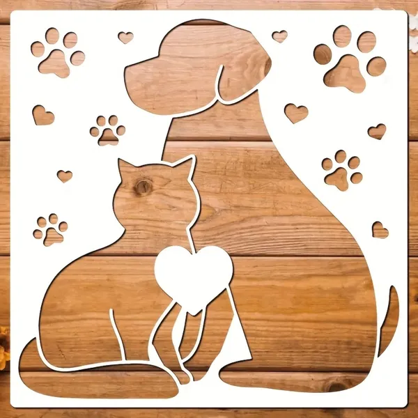 White_Pet_Themed_Stencil_Large_Reusable_Template_Diy_And_Craft