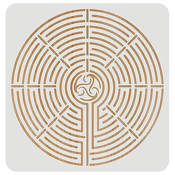 White_Maze_Stencil_Reusable_Yoga_Meditation_Labyrinth_Template_Home_Decor
