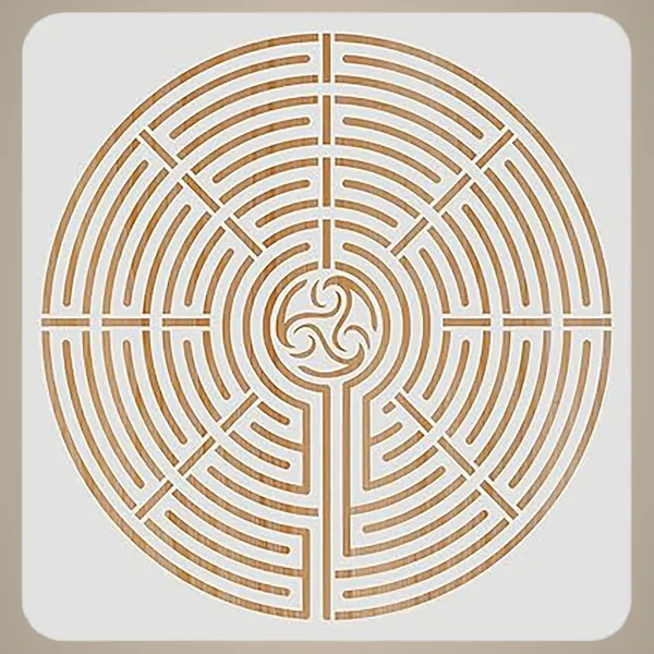 White_Maze_Stencil_Reusable_Yoga_Meditation_Labyrinth_Template_Home_Decor