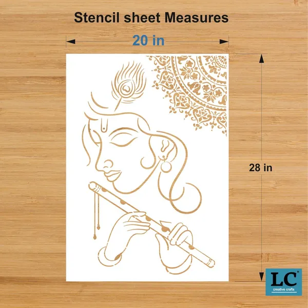 White_Krishna_Stencil_Home_Decor