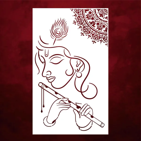 White_Krishna_Stencil_Home_Decor