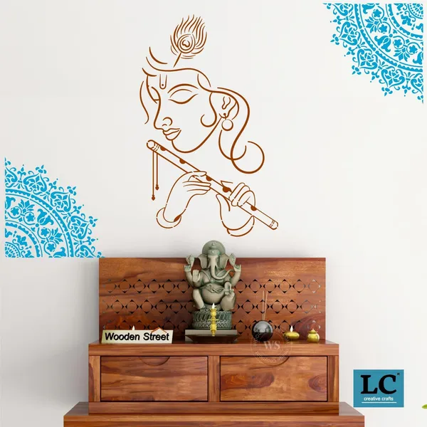 White_Krishna_Stencil_Home_Decor