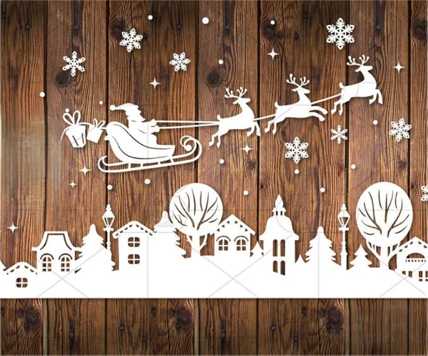 White_Christmas_Town_Decoration_Stencil_Diy_And_Craft