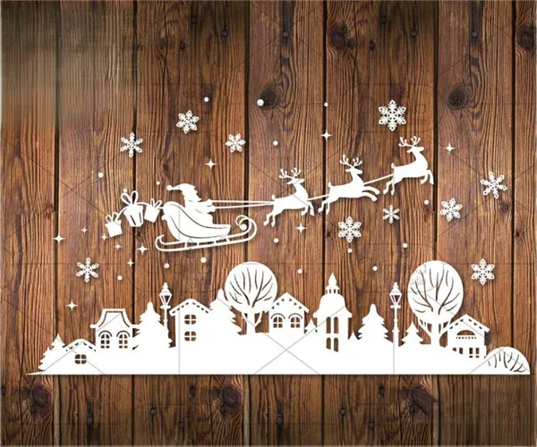 White_Christmas_Town_Decoration_Stencil_Diy_And_Craft
