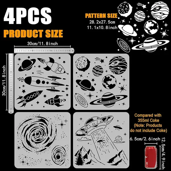 White_Space_Theme_Stencil_Set_Plastic_Templates_Diy_And_Craft
