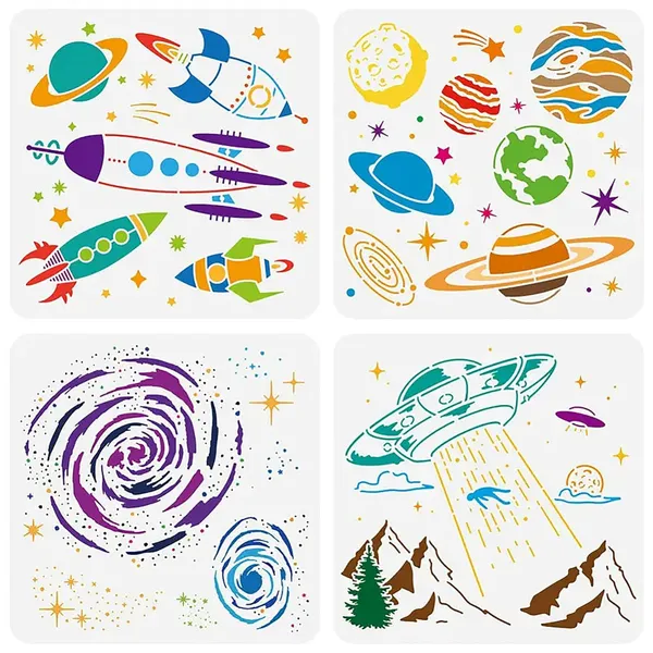 White_Space_Theme_Stencil_Set_Plastic_Templates_Diy_And_Craft