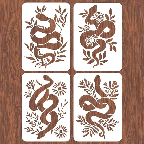White_Pcs_Large_Snake_Plant_Wall_Stencils_X_Diy_And_Craft