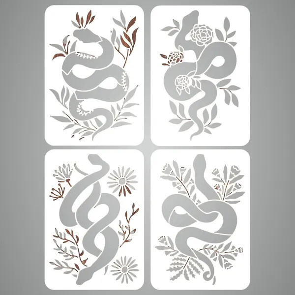 White_Pcs_Large_Snake_Plant_Wall_Stencils_X_Diy_And_Craft