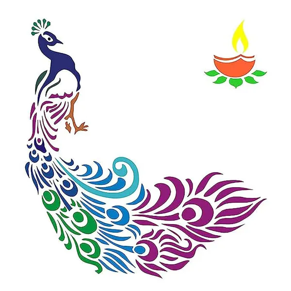 Beige_Wooden_Peacock_And_Diya_Rangoli_Stencil_Cutout_Diy_And_Craft