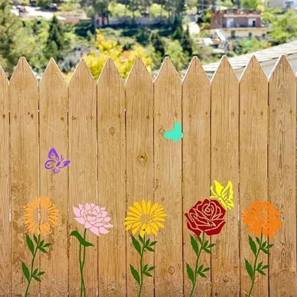 White_Large_Flower_Painting_Stencils_Sunflower_Daisy_Rose_Butterfly_Templates_Diy_And_Craft