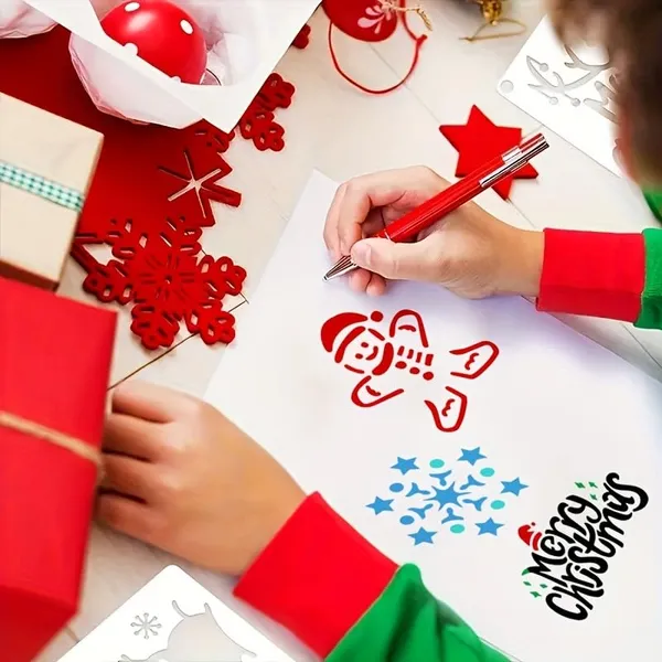 White_Christmas_Stencil_Templates_Plastic_Cut_Out_Designs_General