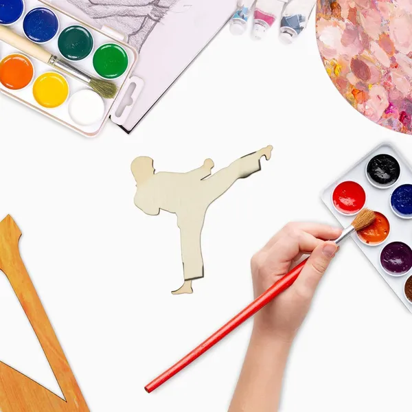 Beige_Wooden_Sport_Karate_Cutouts_Diy_And_Craft