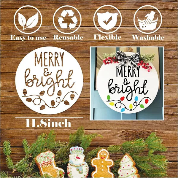 White_Style_Christmas_Stencils_Cm_Round_Reusable_Painting_Templates_Diy_And_Craft
