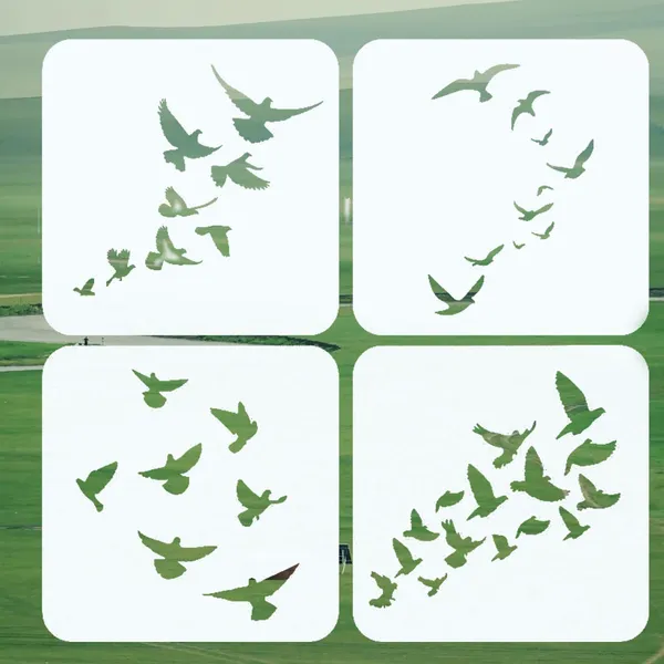 White_Sky_Birds_Painting_Template_Group_Birds_Spray_Graffiti_Hollow_Painting_Illustration_Stencil_Diy_And_Craft