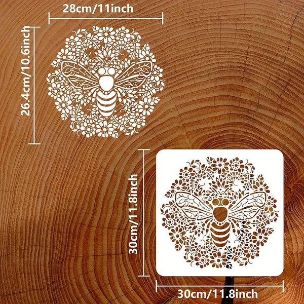 White_Bee_Stencil_Out_Reusable_Plastic_Painting_Template_Diy_And_Craft