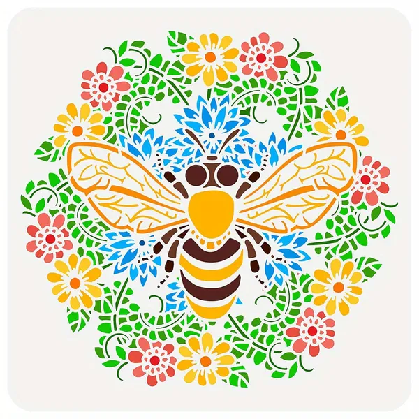 White_Bee_Stencil_Out_Reusable_Plastic_Painting_Template_Diy_And_Craft
