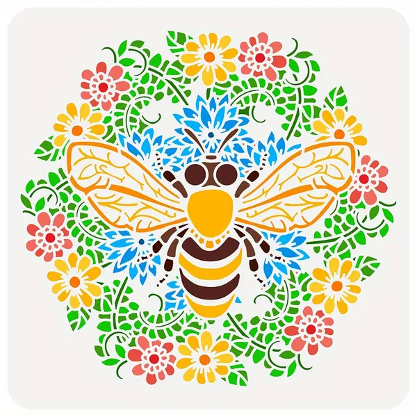 White_Bee_Stencil_Out_Reusable_Plastic_Painting_Template_Diy_And_Craft