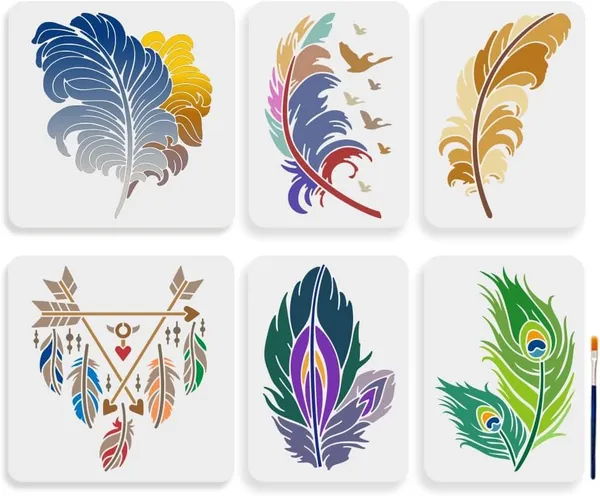 White_Bird_Feather_Stencils_Diy_And_Craft