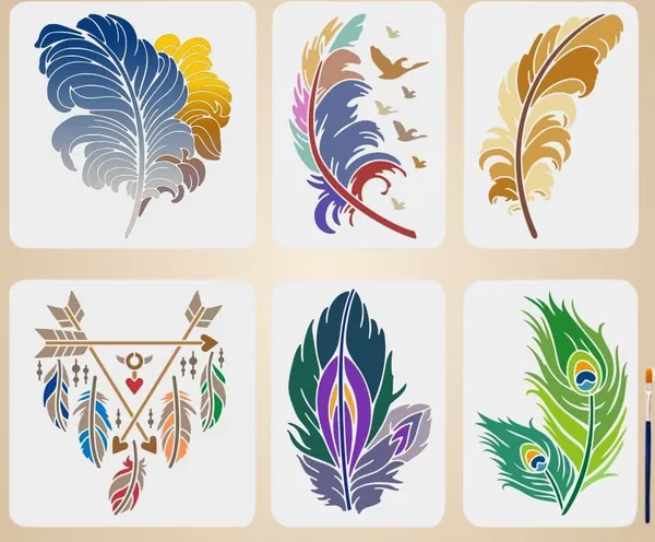 White_Bird_Feather_Stencils_Diy_And_Craft