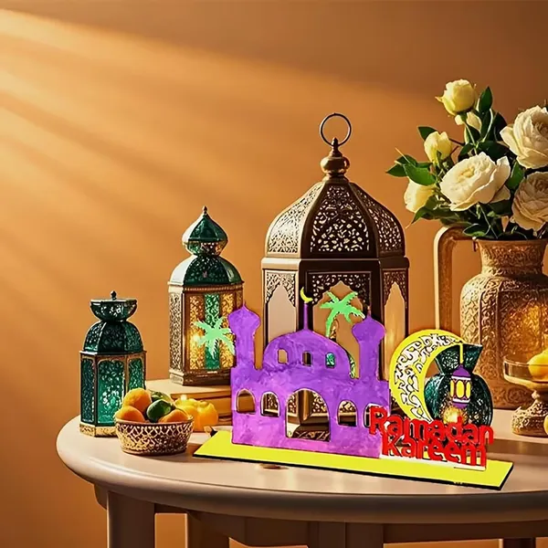 Beige_Mosque_Shape_Diy_Ramadan_Pine_Wood_Table_Base_Diy_And_Craft