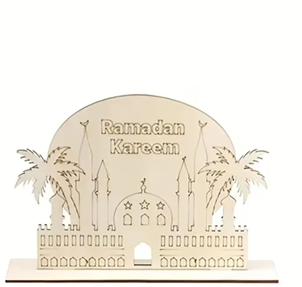 Beige_Mosque_Shape_Diy_Ramadan_Pine_Wood_Table_Base_Diy_And_Craft