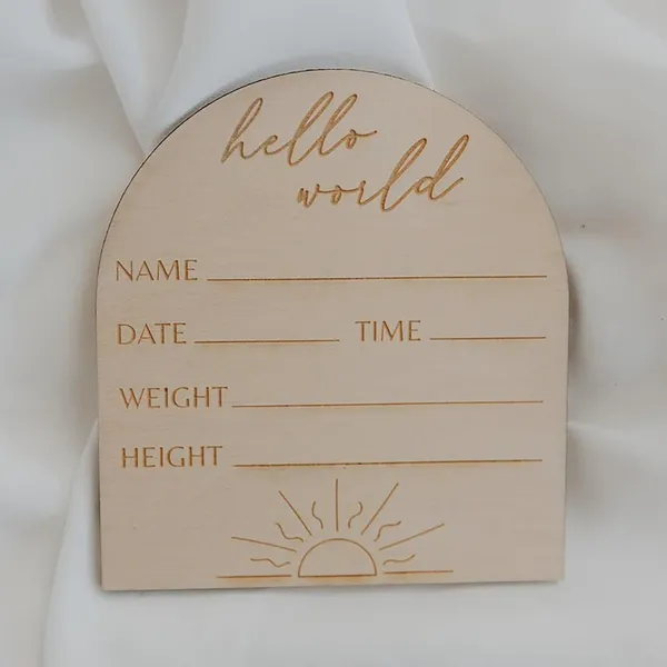 Beige_Baby_Birth_Announcement_Plaques_Engraved_Wooden_Hello_World_Baby_Discs_Baby