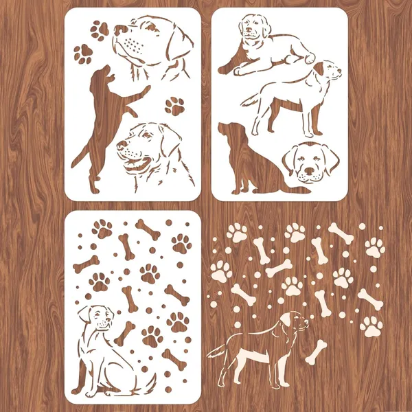 White_Labrador_Dog_Wall_Stencils_Reusable_Pet_Painting_Templates_Diy_And_Craft