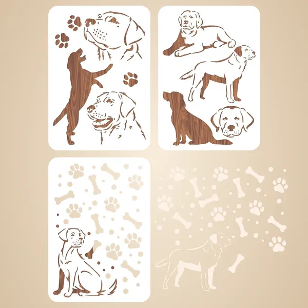 White_Labrador_Dog_Wall_Stencils_Reusable_Pet_Painting_Templates_Diy_And_Craft