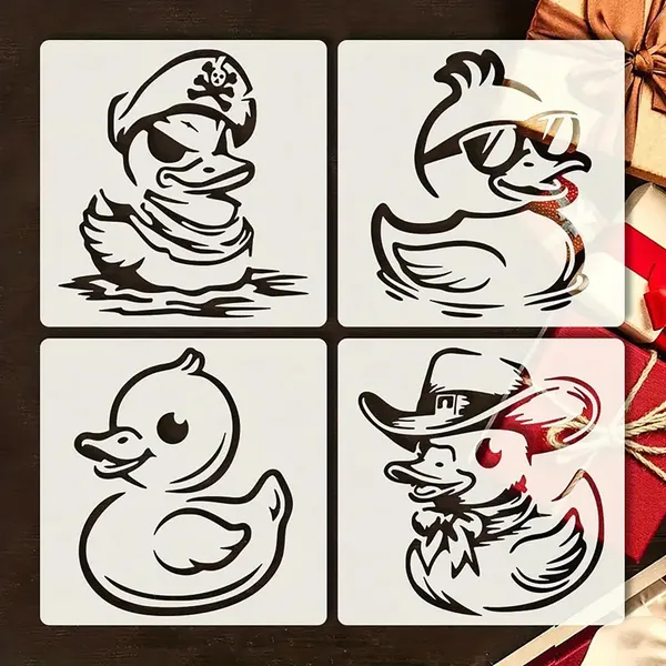 White_Reusable_Duck_Stencils_Diy_And_Craft
