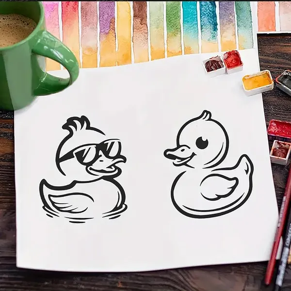 White_Reusable_Duck_Stencils_Diy_And_Craft
